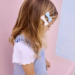 T-shirt manches courtes en broderie anglaise pour bébé fille