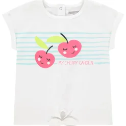 T-shirt manches courtes en coton bio print fruits pailletés