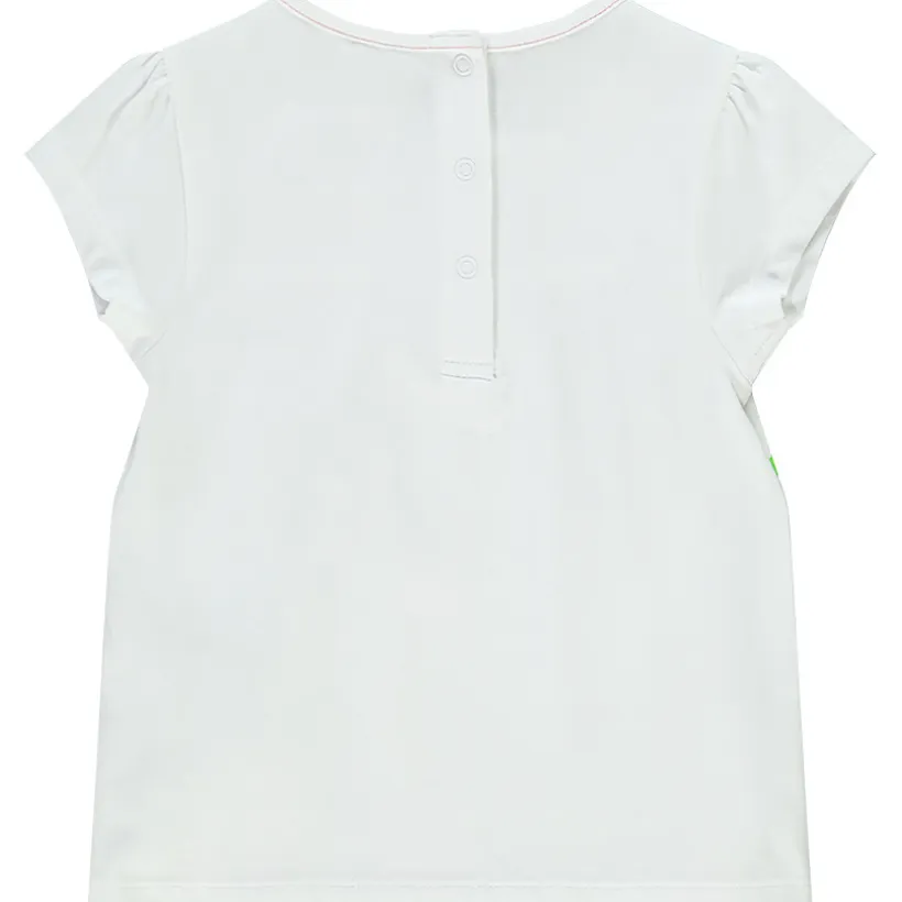 T-shirt manches courtes en jersey avec print jungle et noeud fantaisie pour bébé fille