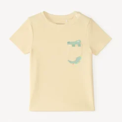 T-shirt manches courtes en maille fantaisie avec poche ludique pour bébé garçon