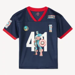 T-shirt manches courtes fantaisie Captain America Marvel pour garçon