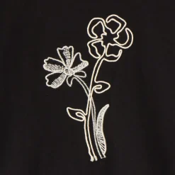 T-shirt manches courtes fille fleurs en cording