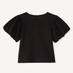 T-shirt manches courtes fille fleurs en cording