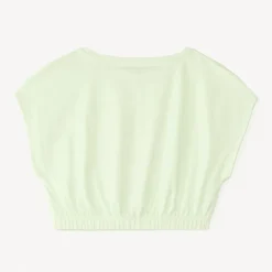 T-shirt manches courtes forme boîte court print fantaisie pour fille