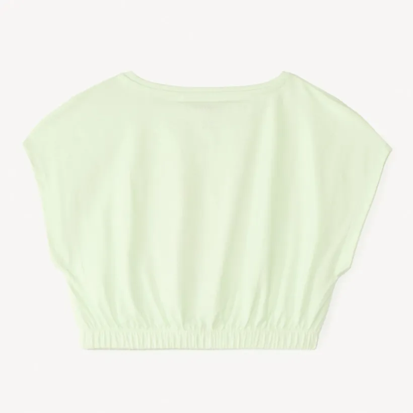 T-shirt manches courtes forme boîte court print fantaisie pour fille