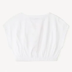 T-shirt manches courtes forme boîte court print fantaisie pour fille
