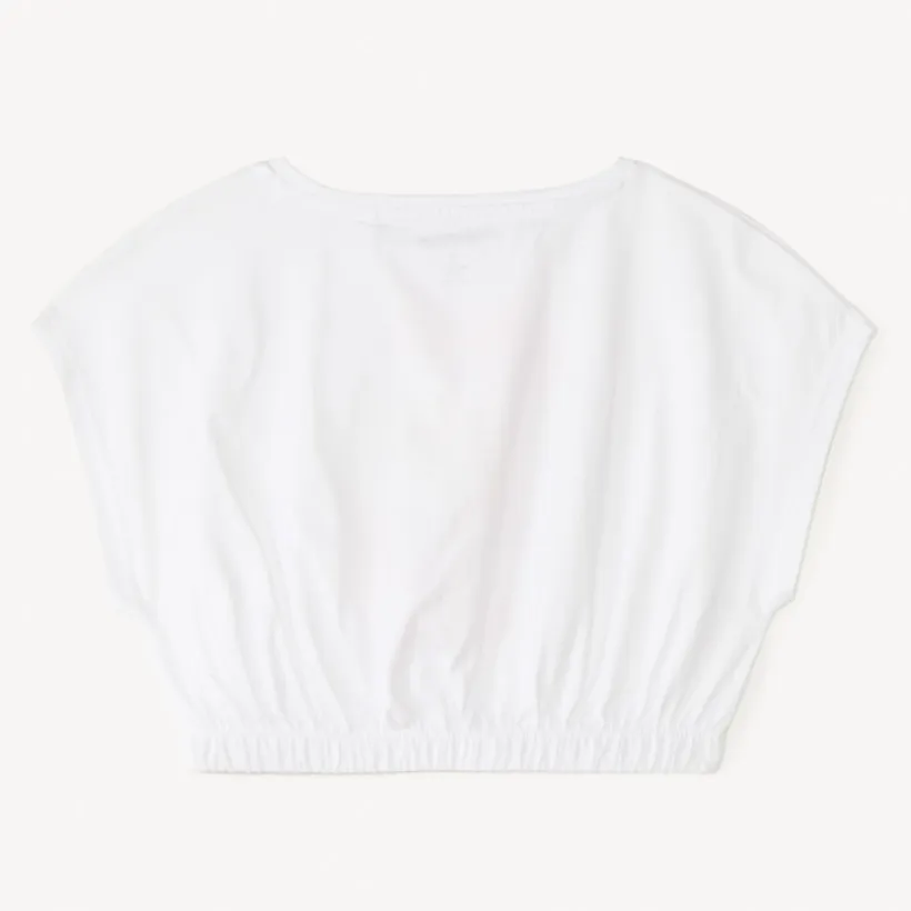 T-shirt manches courtes forme boîte court print fantaisie pour fille