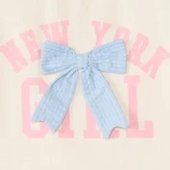 T-shirt manches courtes forme boîte à nœud pour fille