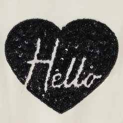 T-shirt manches courtes forme boîte à sequins fantaisie pour fille