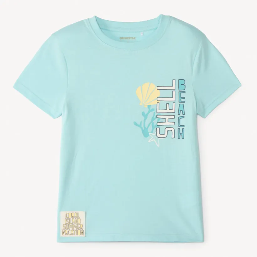 T-shirt manches courtes imprimé thème mer pour garçon