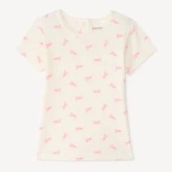 T-shirt manches courtes imprimé nœuds pour bébé fille