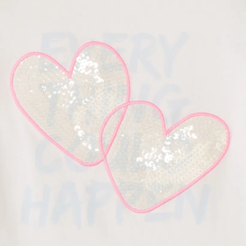 T-shirt manches courtes motifs à sequins fantaisie pour fille