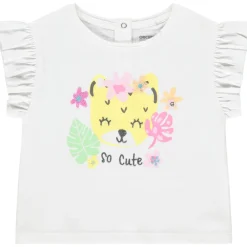 T-shirt manches courtes motif léopard pour bébé fille