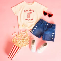 T-shirt manches courtes noué pour fille