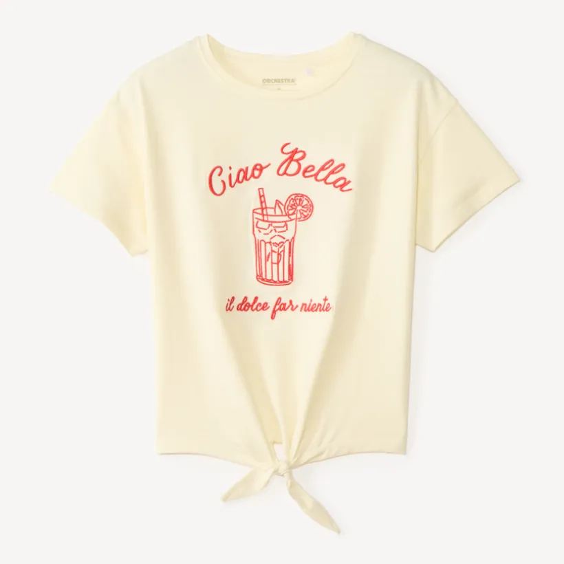 T-shirt manches courtes noué pour fille
