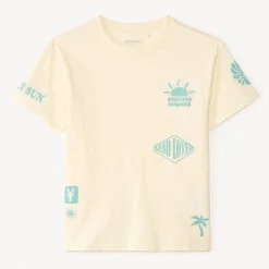T-shirt manches courtes oversize print et broderie fantaisie pour garçon