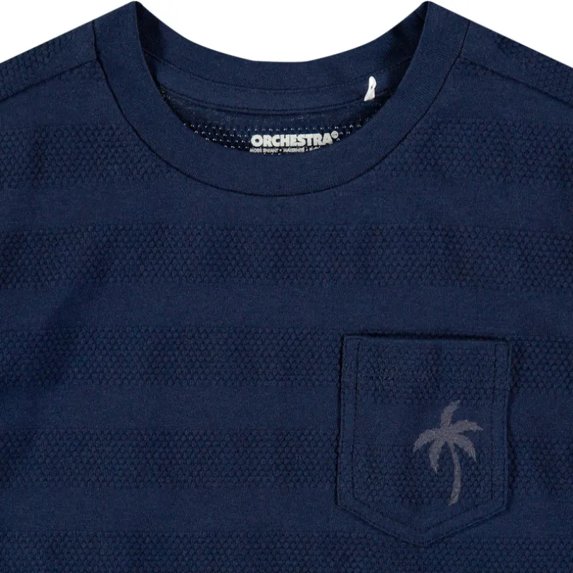 T-shirt manches courtes à poche print palmier