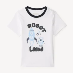 T-shirt manches courtes print robot et fusée pour bébé garçon