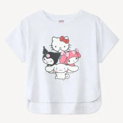 T-shirt manches courtes print Hello Kitty pour fille