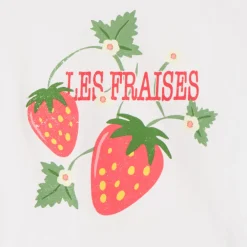 T-shirt manches courtes print fraises pour fille