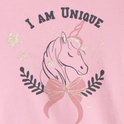 T-shirt manches courtes à print pailleté pour fille