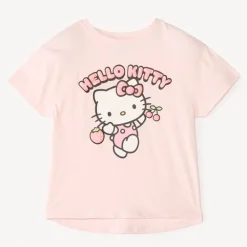 T-shirt manches courtes print pailleté Hello Kitty pour fille
