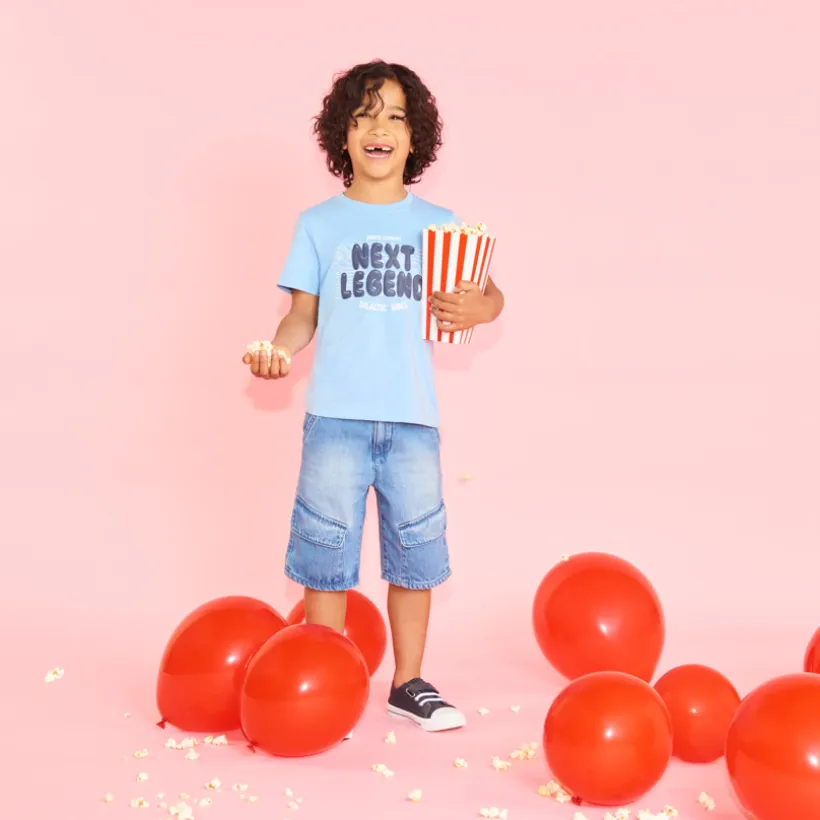 T-shirt manches courtes print effet ballon 3D pour garçon