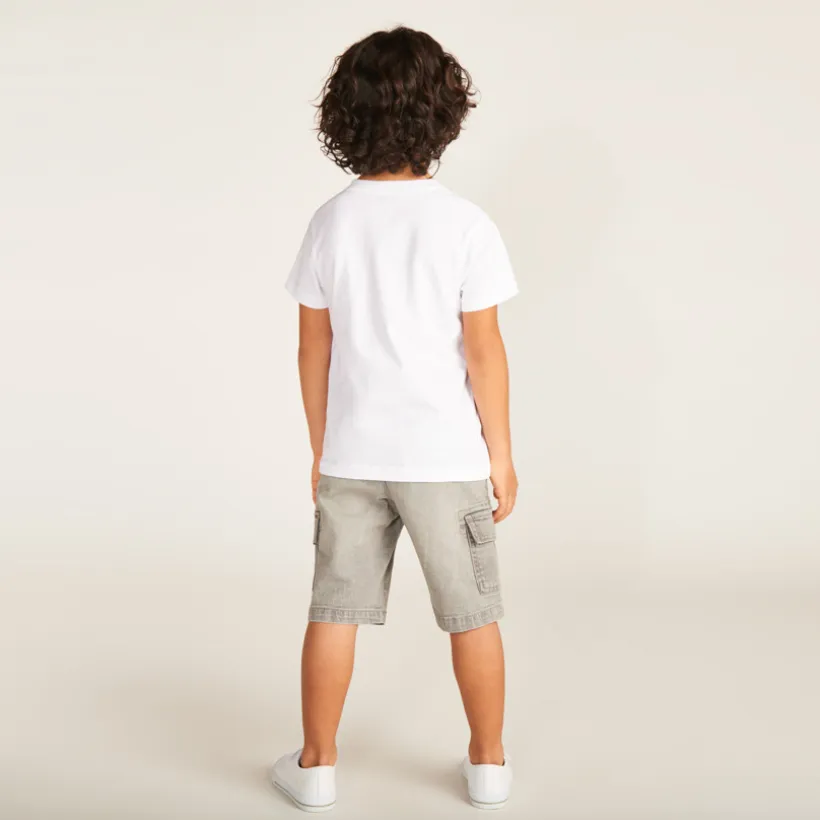 T-shirt manches courtes print fantaisie avec patch bouclettes pour garçon