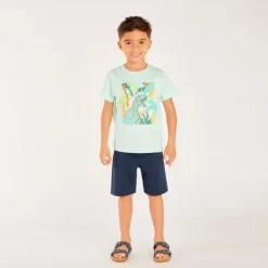 T-shirt manches courtes print fantaisie avec patch bouclettes pour garçon