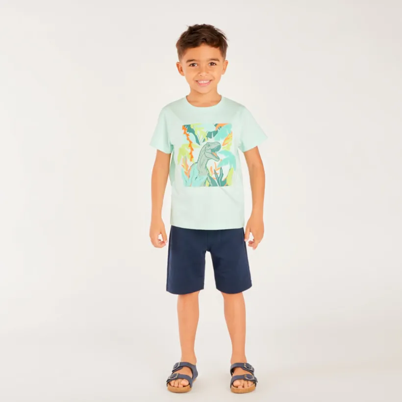 T-shirt manches courtes print fantaisie avec patch bouclettes pour garçon