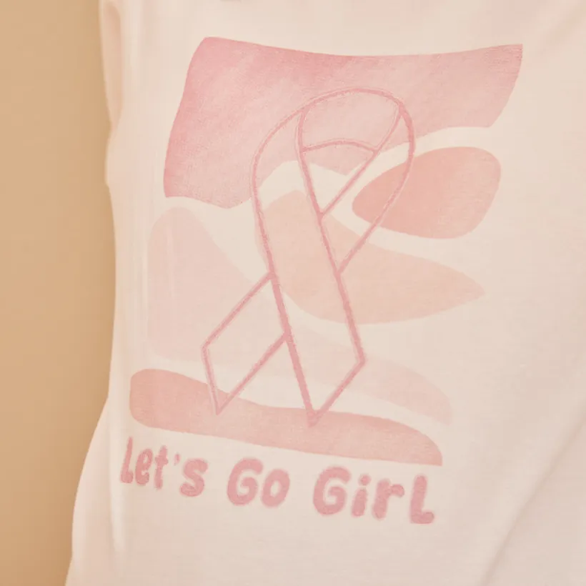 T-shirt manches courtes print Octobre Rose pour femme