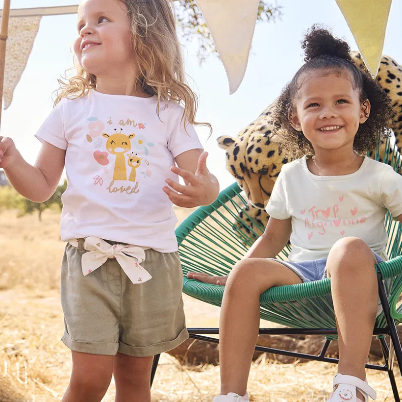 T-shirt manches courtes print fantaisie pour bébé fille