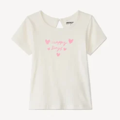T-shirt manches courtes print cœurs pour bébé fille