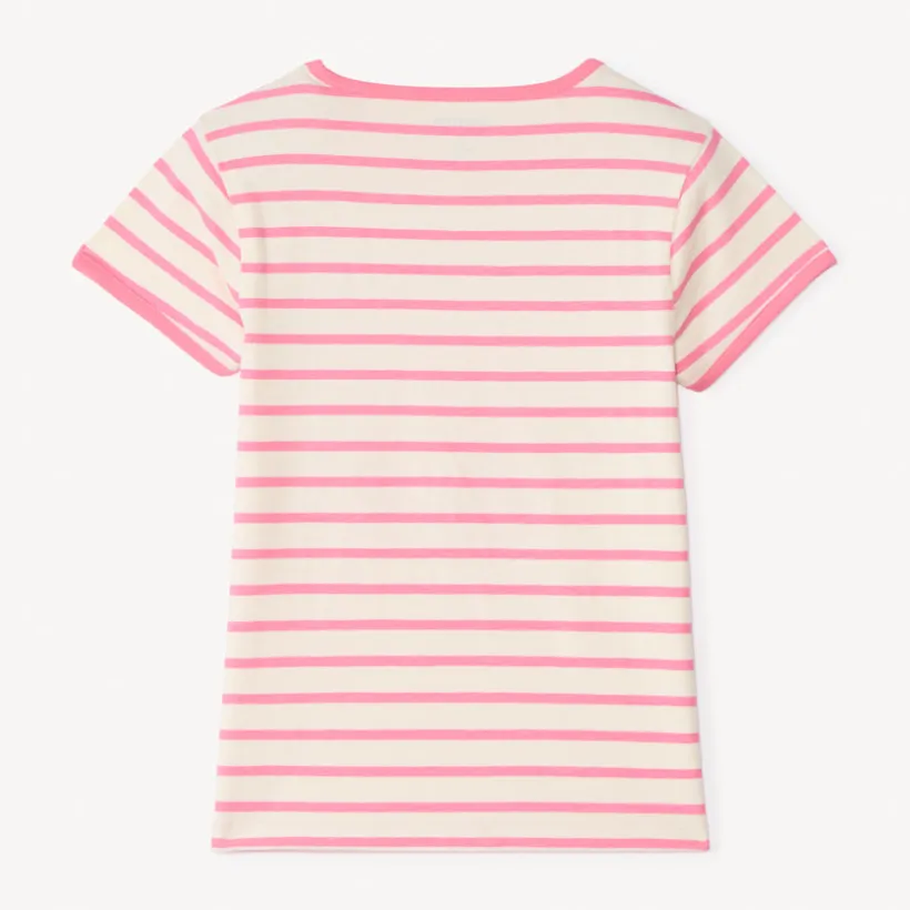 T-shirt manches courtes à rayures avec print cerise pour fille