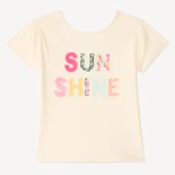 T-shirt manches courtes à sequins pour fille