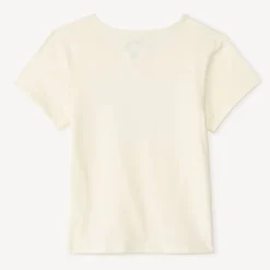 T-shirt manches courtes strass et fleurs 3D pour fille