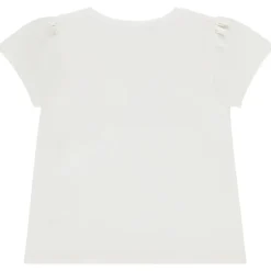T-shirt manches courtes uni avec nœuds pour fille