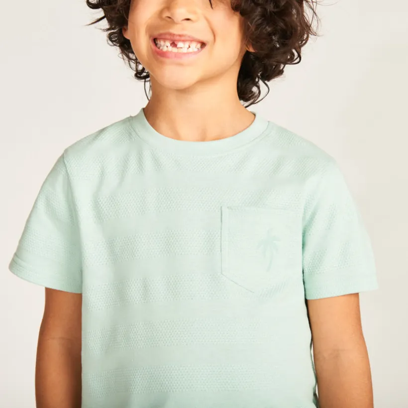 T-shirt manches courtes uni avec poche pour garçon