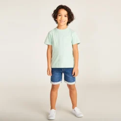 T-shirt manches courtes uni avec poche pour garçon