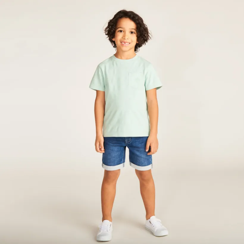 T-shirt manches courtes uni avec poche pour garçon