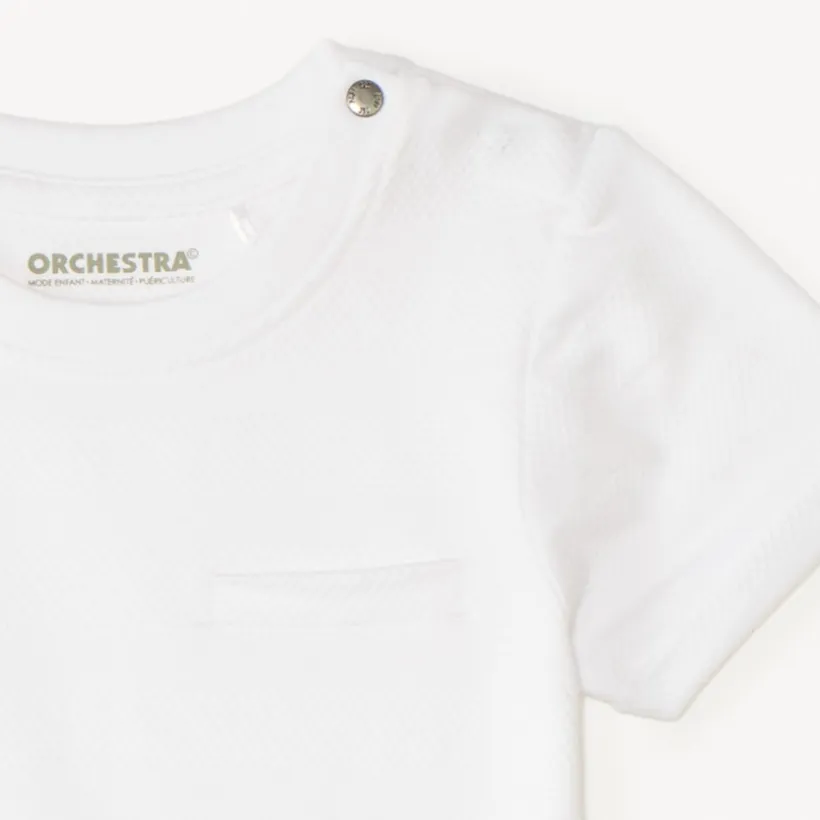 T-shirt manches courtes uni effet texturé pour bébé garçon