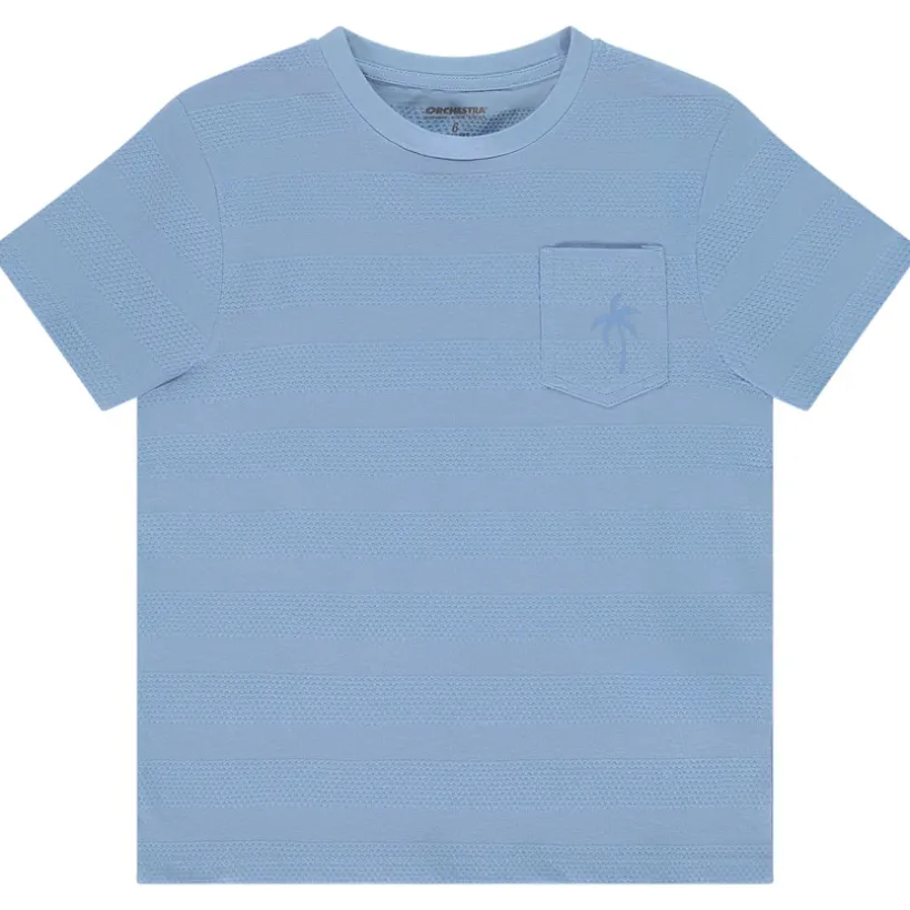 T-shirt manches courtes uni effet bandes texturées pour garçon