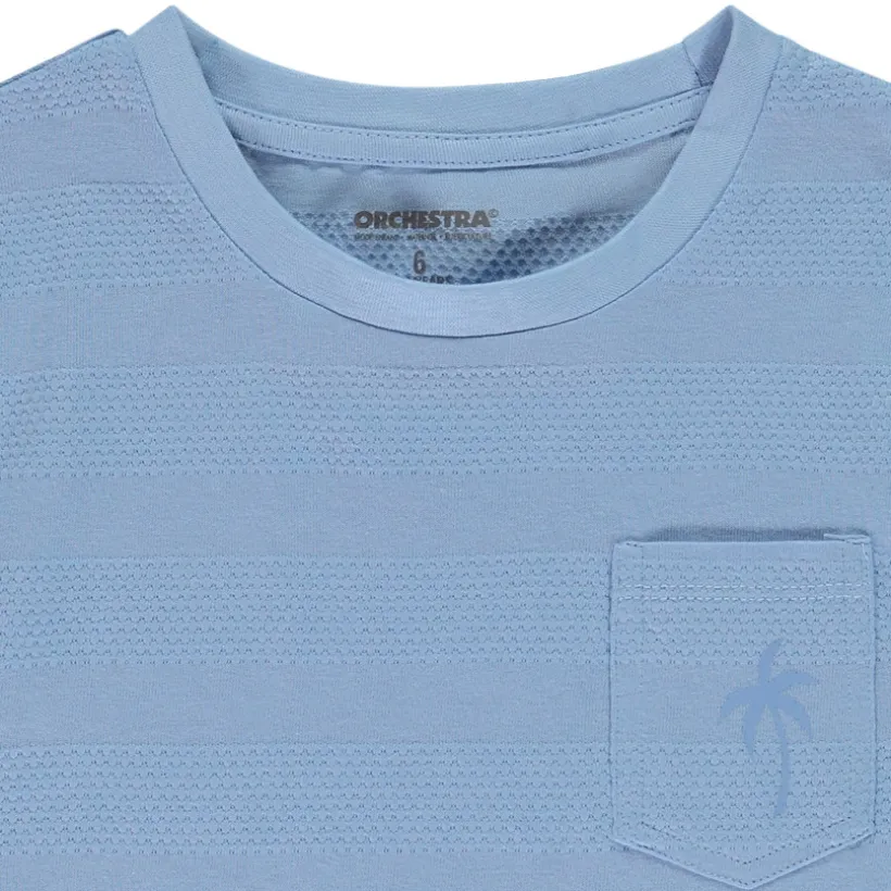 T-shirt manches courtes uni effet bandes texturées pour garçon