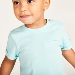 T-shirt manches courtes uni en jersey effet pop-corn pour bébé garçon
