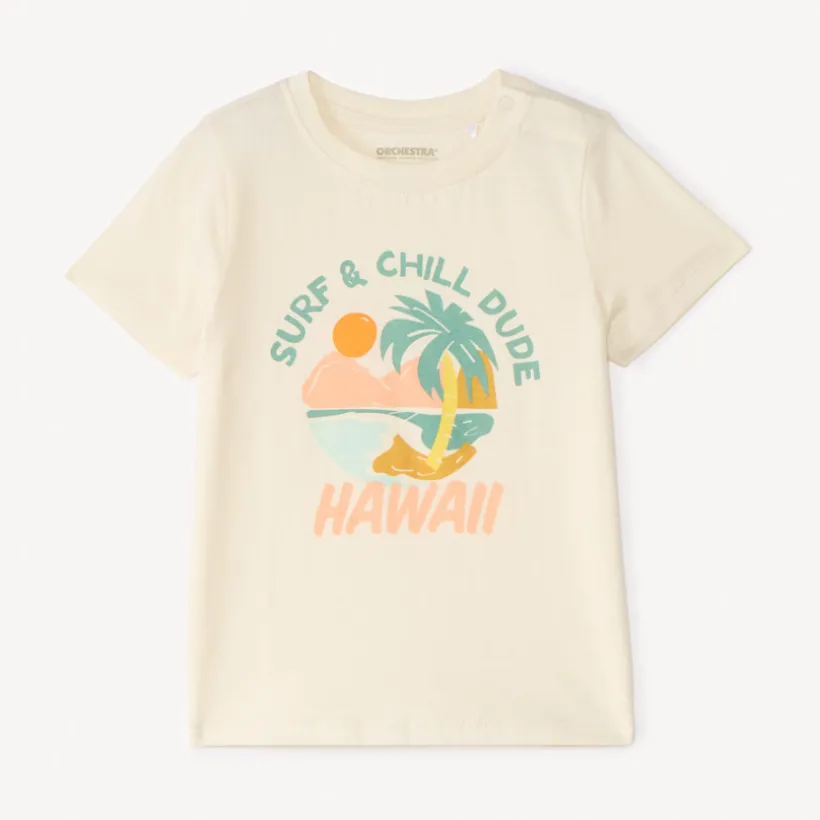 T-shirt manches courtes uni print fantaisie pour bébé garçon