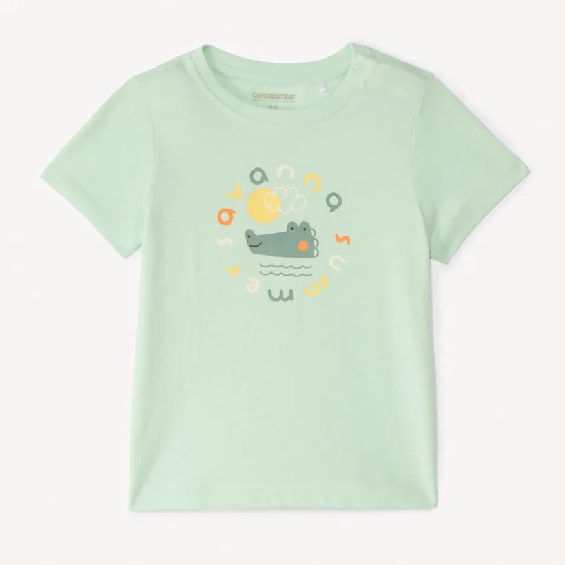 T-shirt manches courtes uni print fantaisie pour bébé garçon