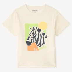 T-shirt manches courtes uni print fantaisie pour garçon