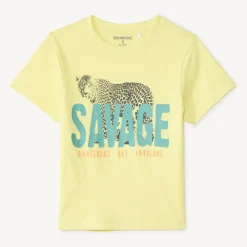 T-shirt manches courtes uni print fantaisie pour garçon