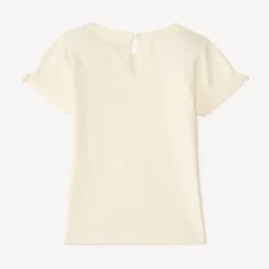 T-shirt manches courtes uni print lapin pour bébé fille