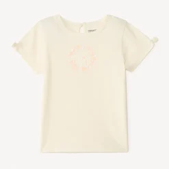 T-shirt manches courtes uni print lapin pour bébé fille